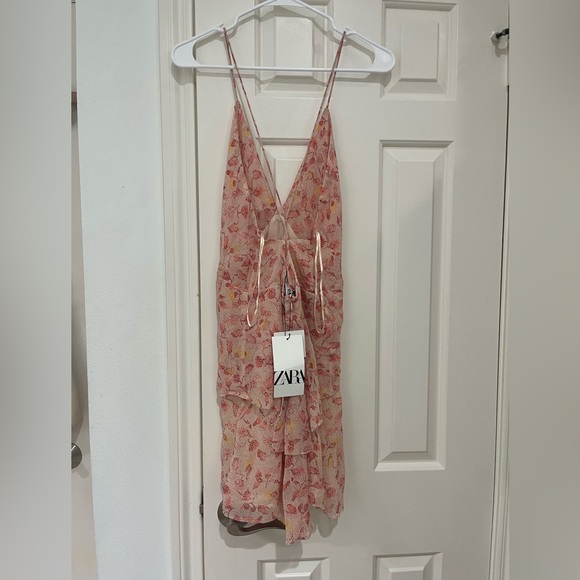 ZARA NWT Sleeveless Floral Dress size large - Picture 5 of 12